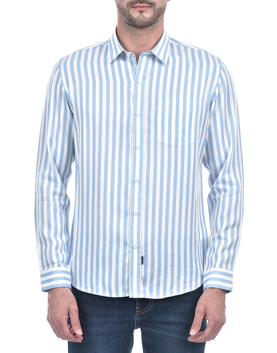 Numero Uno Men Striped Blue Shirt